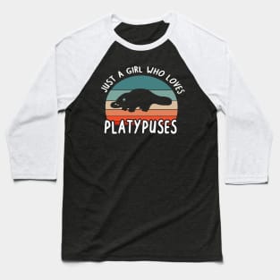 Girl platypus lover illustration animal Baseball T-Shirt